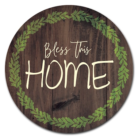 Bless This Home Circle Vinyl Laminated Decal